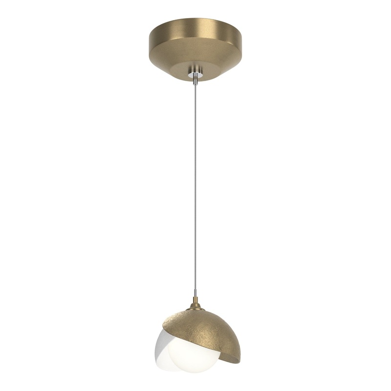 Brooklyn Double Shade Low Voltage Mini Pendant Soft Gold White