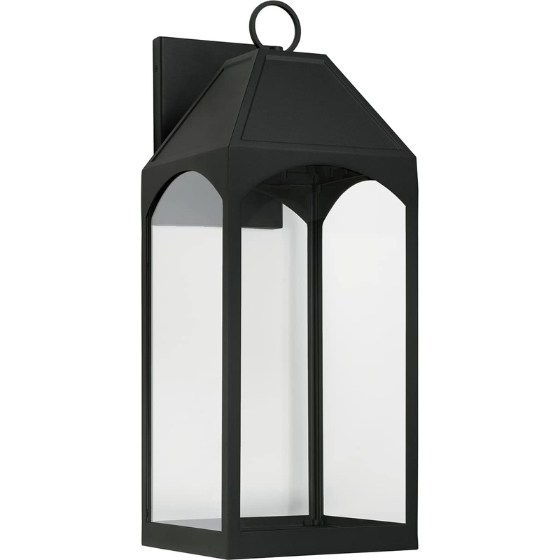Capital Lighting 946341BK-GL Burton 1 Light Outdoor Wall Lantern Black