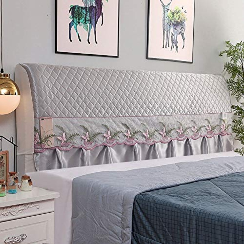 Copri Testata Letto Matrimoniale/Singolo Elastica Copertura per Testiera per Letto Fodera Elastica Protezione Peluche Testata Addensare Elastico all-Inclusive Coperchio Cover