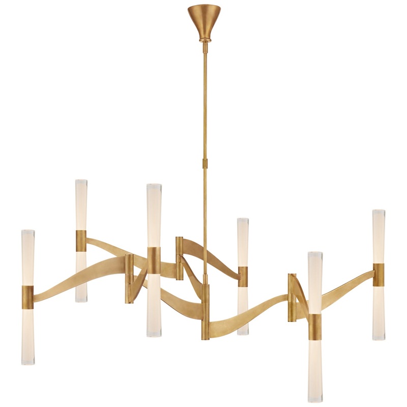 LED Chandelier from the Brenta Collection in Hand-Rubbed Antique Brass Finish by Visual Comfort Signature