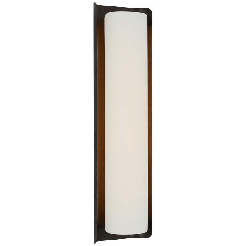 LED Wall Sconce from the Penumbra Collection in Bronze and Linen Finish by Visual Comfort Signature