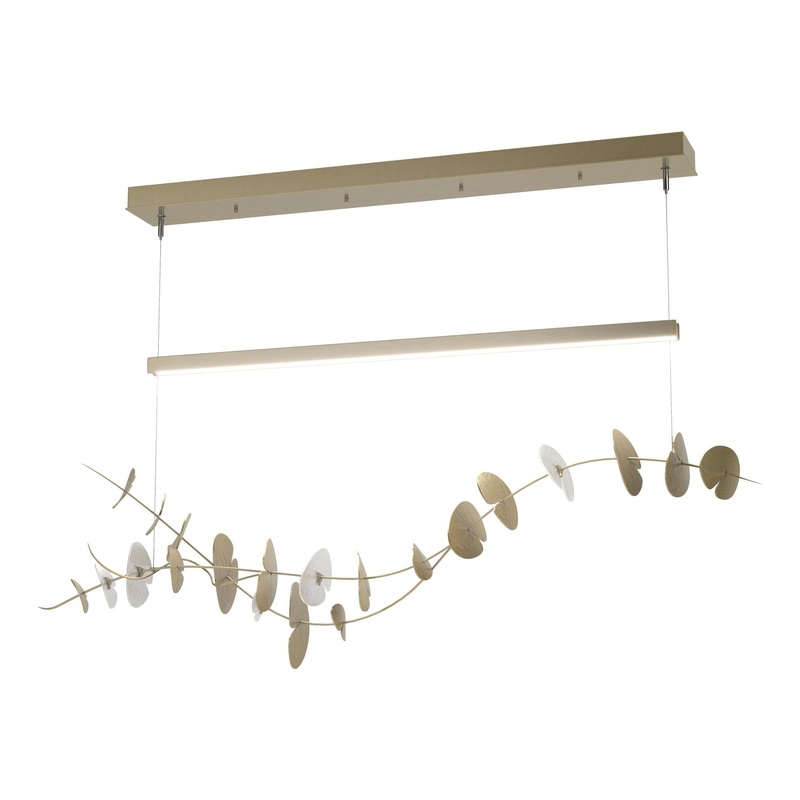Lily LED Pendant Modern Brass Aqualite Glass
