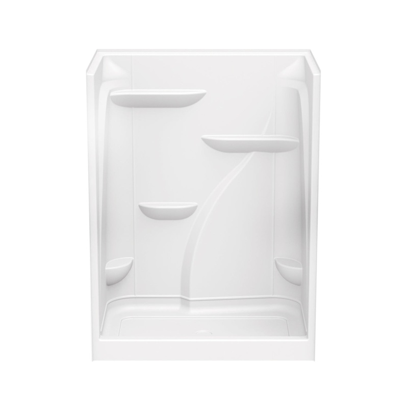 MAAX 103676-000-001-001 E160 60 x 37 Acrylic Alcove Center Drain One-Piece Shower in White