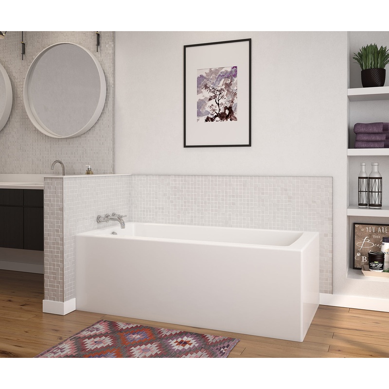 MAAX 106825-000-002-001 Nomad Corner 6032 AcrylX Corner Left-Hand Drain Bathtub in White