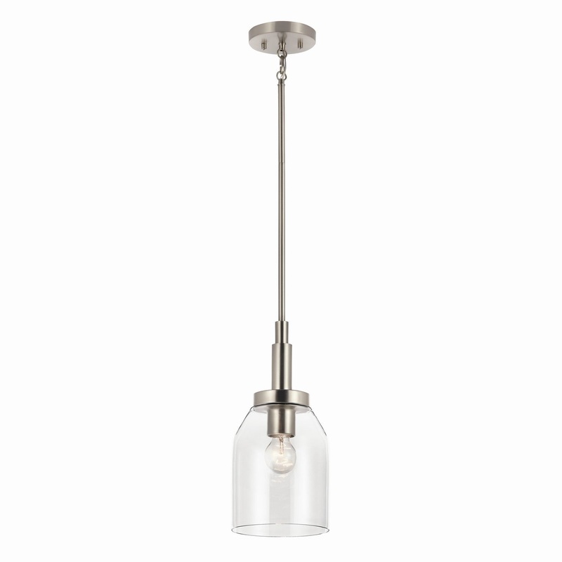 One Light Mini Pendant from the Madden Collection in Brushed Nickel Finish by Kichler