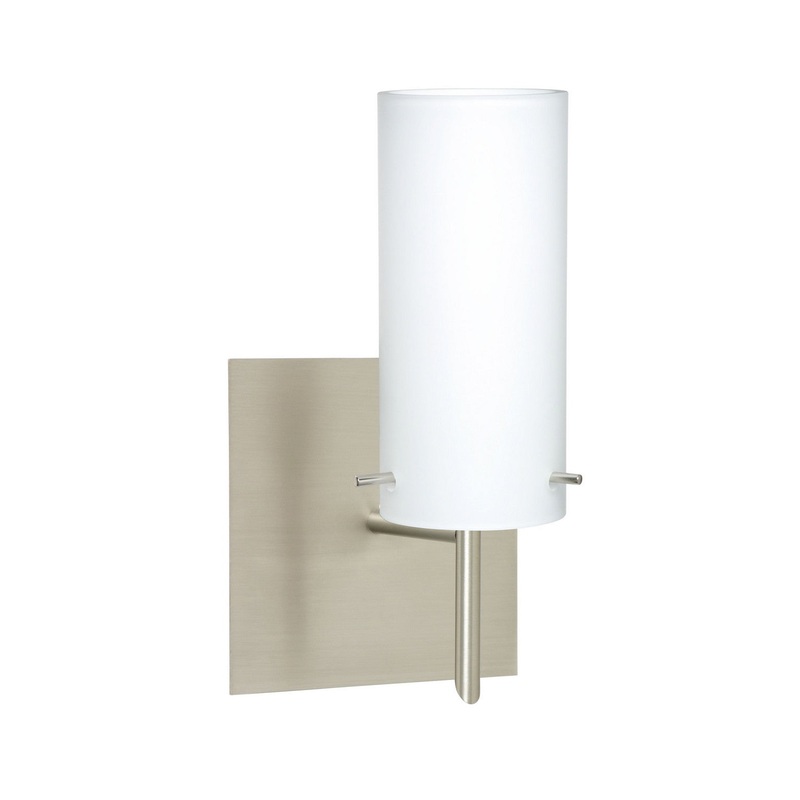 One Light Wall Sconce from the Copa Collection in Satin Nickel Finish by Besa