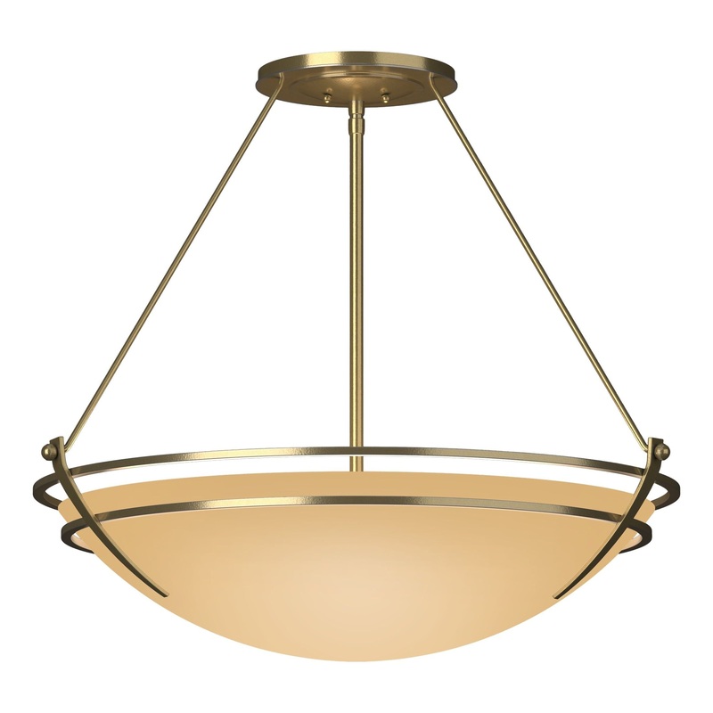 Presidio Tryne Large Semi-Flush Modern Brass Sand Glass (SS)