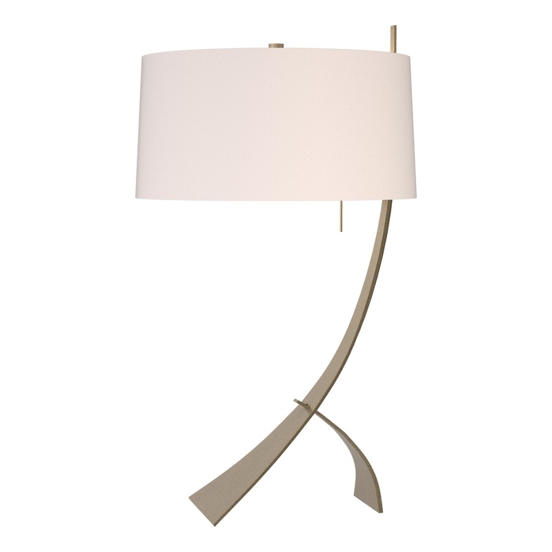 Stasis Table Lamp Soft Gold Flax Shade (SE)