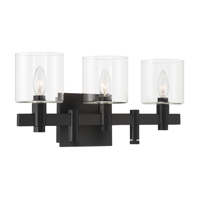 Three Light Wall Mount from the Decato Collection in Black Finish by Eurofase