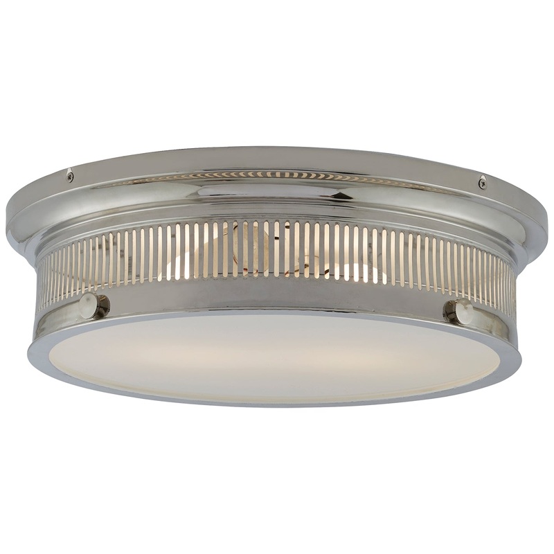 Two Light Flush Mount from the Alderly Collection in Polished Nickel Finish by Visual Comfort Signature