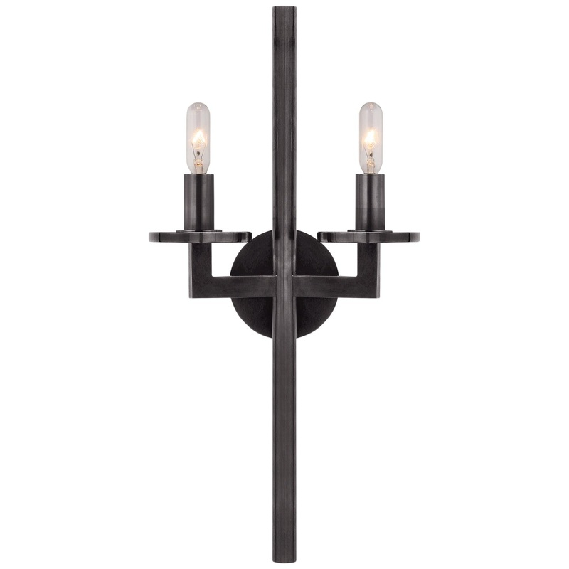 Two Light Wall Sconce from the Liaison Collection in Bronze Finish by Visual Comfort Signature