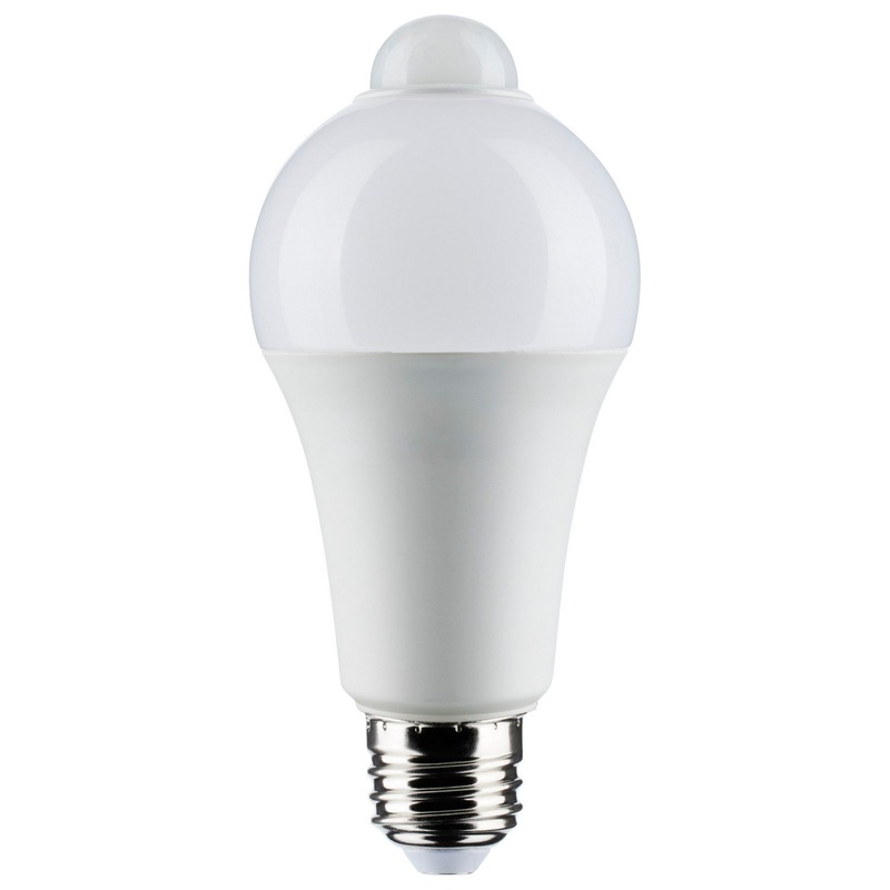 12 Watt A19 LED – White – 3000K – 1050 Lumens – 120 Volt – PIR Sensor – Non-Dimmable Light Bulb by Satco