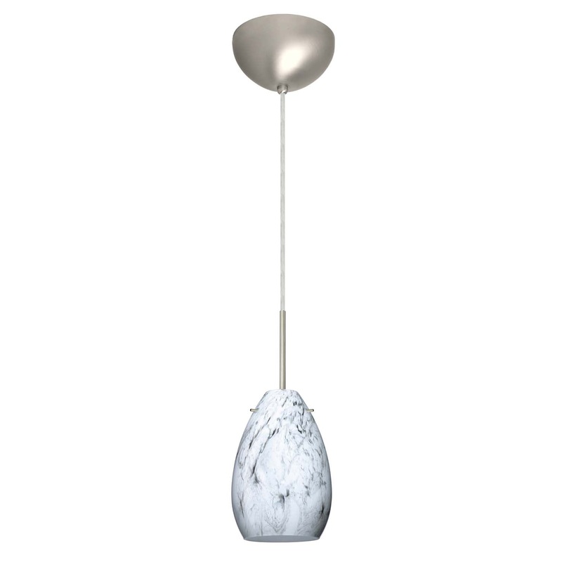 Besa 1BC-1713MG-SN Pera One Light Pendant Satin Nickel