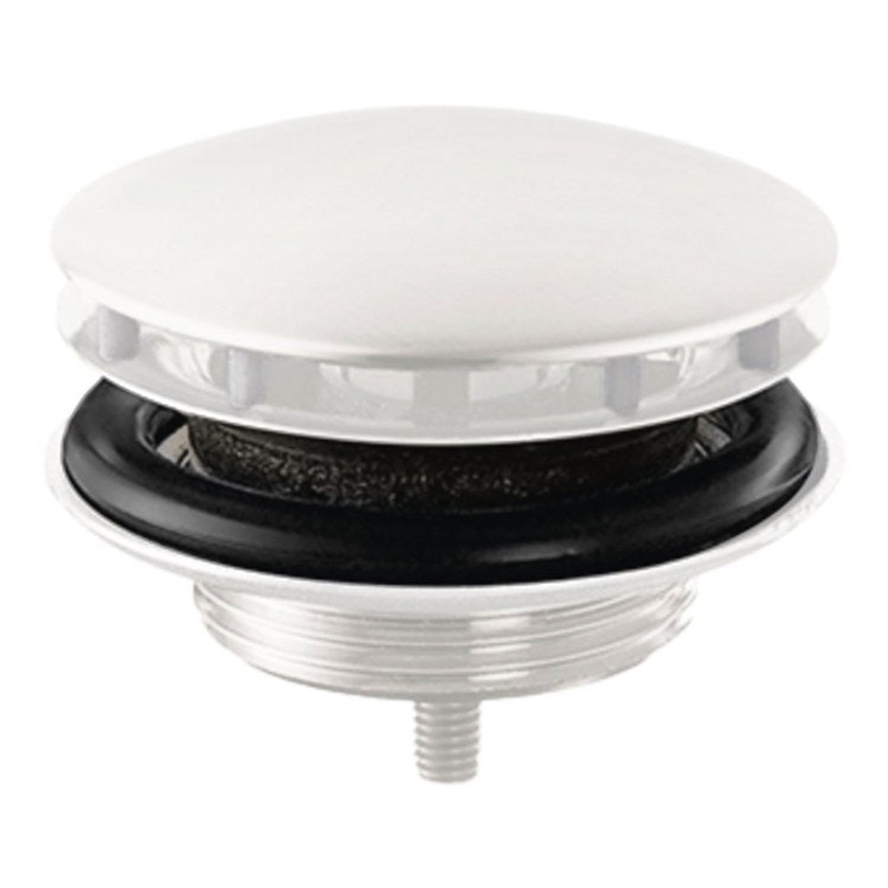 Drain Assembly Non-Closing Less Overflow Matte White 1-1/4 Inch Brass