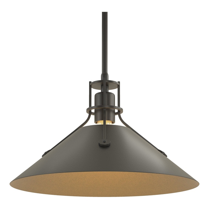 Henry Medium Steel Shade Pendant Black Black