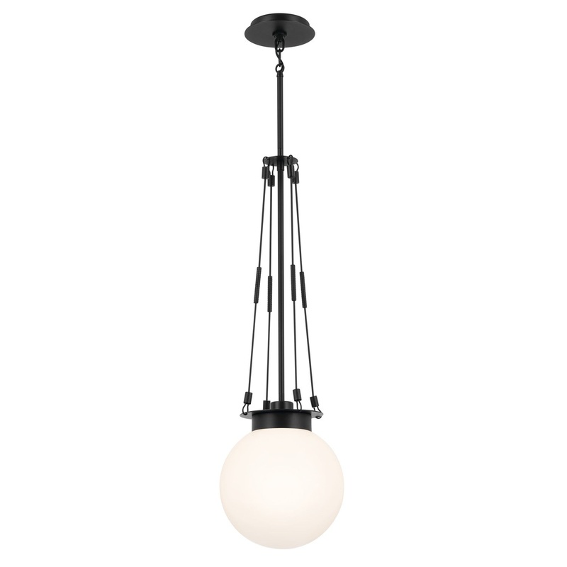 Kichler 52582BK One Light Pendant, Black