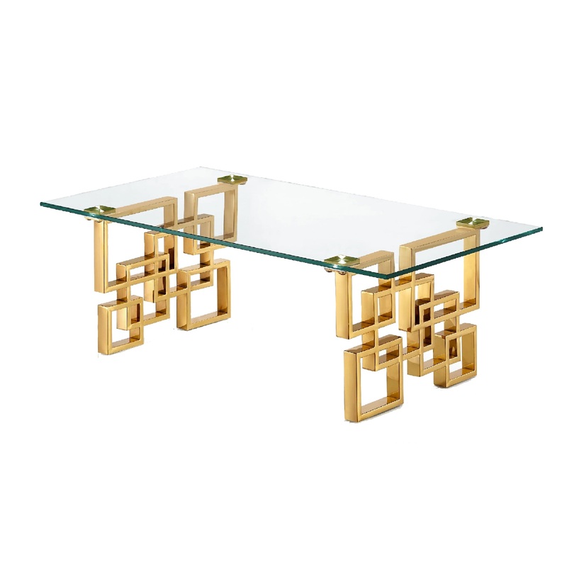 Royale Gold Coffee Table – White Marble