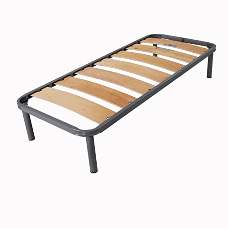 Somnus SANA Rete Letto Ortopedica Singola 80×190 cm Doghe Legno e Struttura Acciaio Piedi Avvitabili H 35
