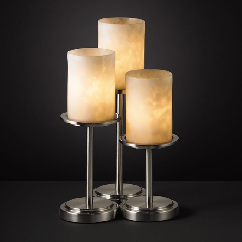 Three Light Table Lamp from the Clouds Collection in Brushed Nickel Finish by Justice Designs