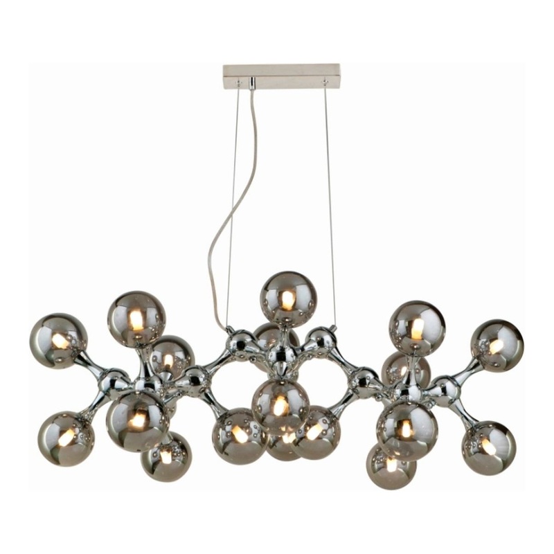 18-Light Chrome Pendant Glass Balls Chrome