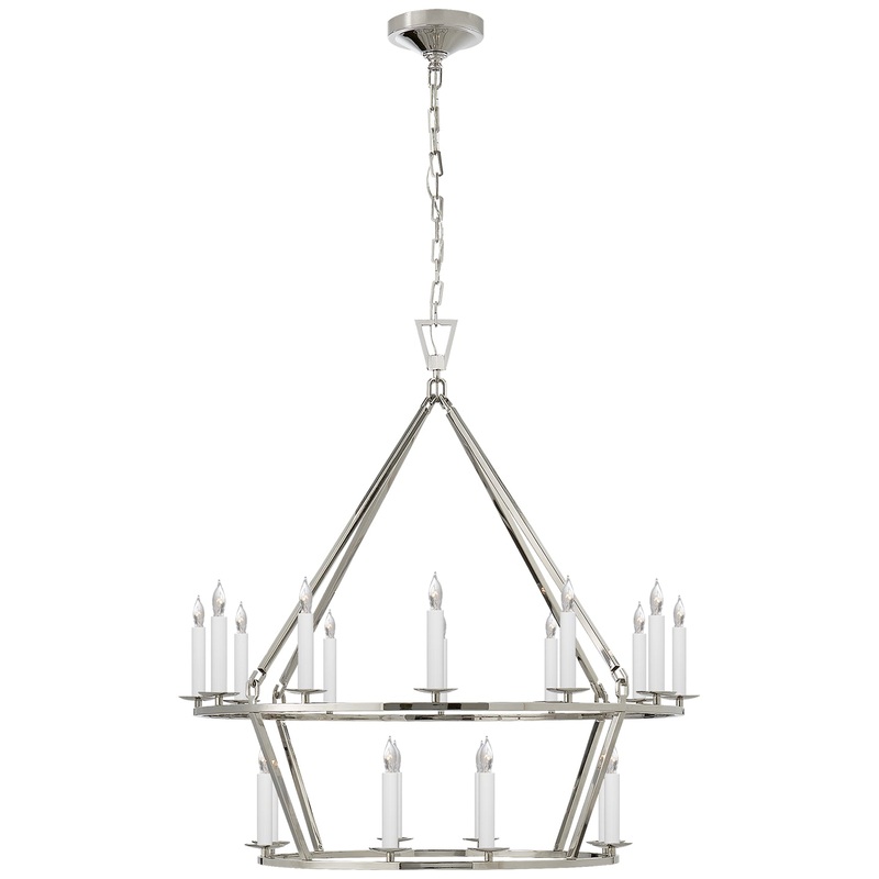 20 Light Chandelier from the Darlana Ring Collection in Polished Nickel Finish by Visual Comfort Signature