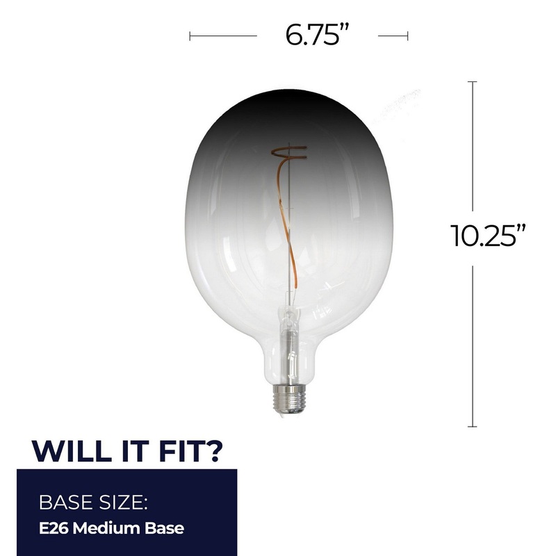4.5 Watt C53 Clear/Smoke, 200  Lumens, E26 base, 120 Volt Light Bulb by Bulbrite