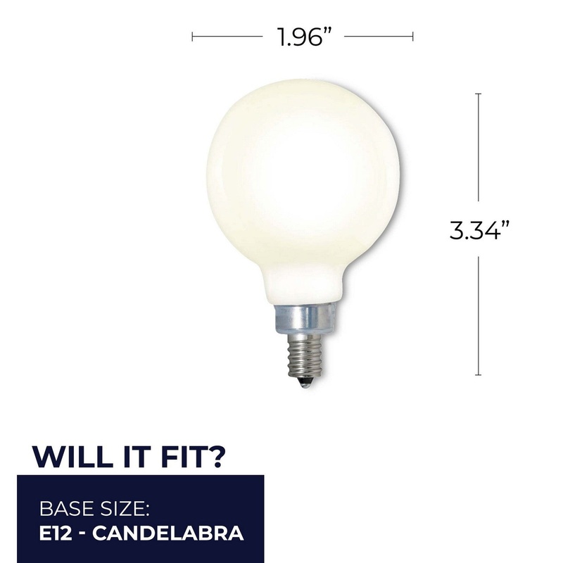 4 Watt G16 Milky, 300  Lumens, E12 base, 120 Volt Light Bulb by Bulbrite