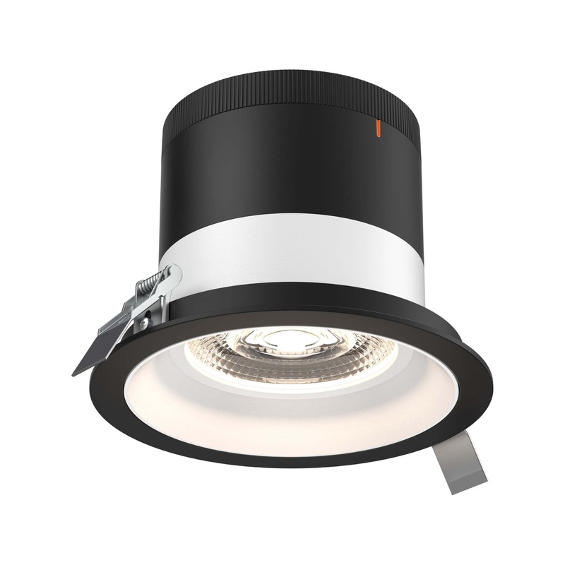 6″ Modular Downlight White with Black Trim 35 Degrees Regressed