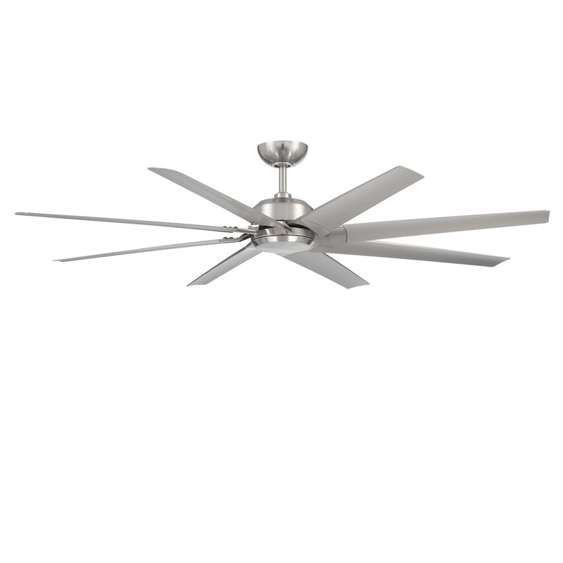 70″ 8-blade Roboto Xl Ceiling Fan by Modern Forms Fans (Wet Rated) Brushed Nickel No Light