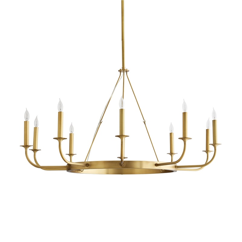 Arteriors 89637 Berlin Ten Light Chandelier Antique Brass