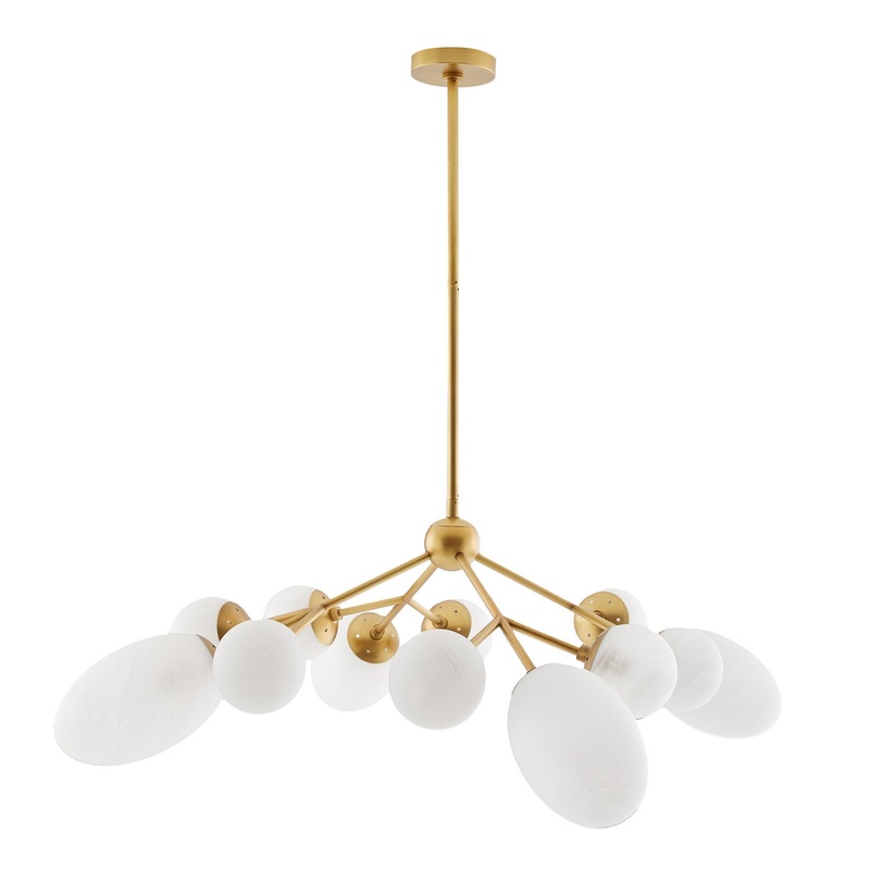Arteriors 89653 Panella 12 Light Chandelier Brushed Brass