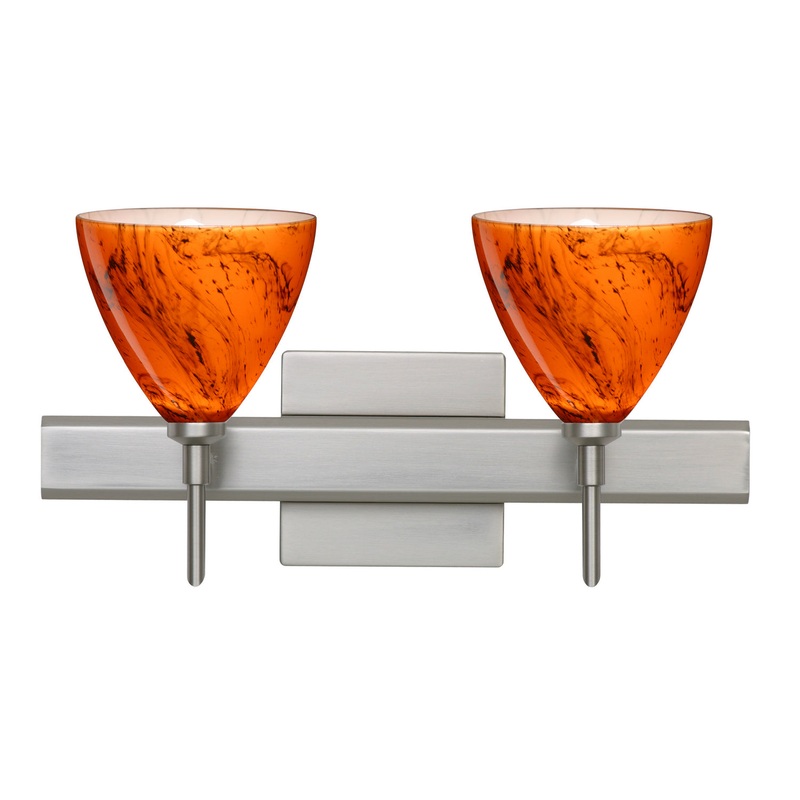 Besa 2SW-1779HB-SN-SQ Mia Two Light Wall Sconce Satin Nickel