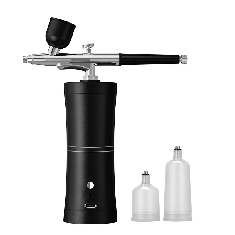 Black Portable Oxygen Infusion Airbrush – Facial Mist Sprayer for Hydration & Skincare