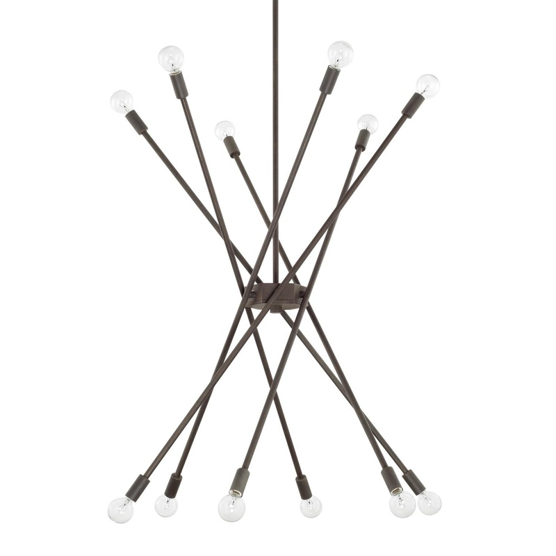 Capital Lighting 425601NG Kris 12 Light Chandelier Nordic Grey
