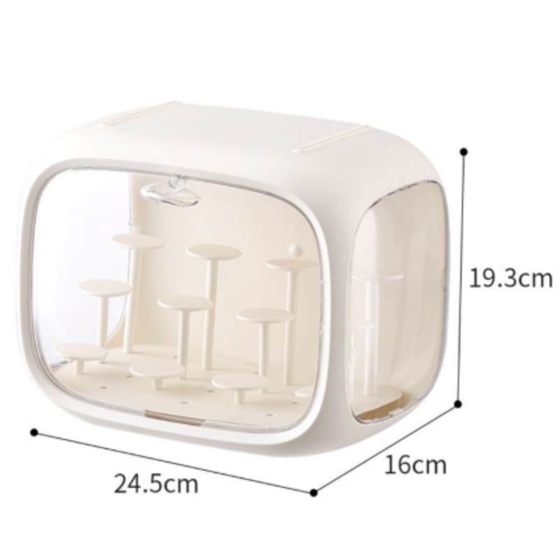Cream White Without Lamp Wall Mount & Desktop Blind Box Display Case – Clear Dustproof Storage Organizer for Collectibles & Figures