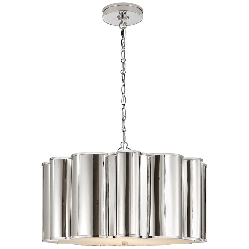 Four Light Pendant from the Markos Collection in Polished Nickel Finish by Visual Comfort Signature