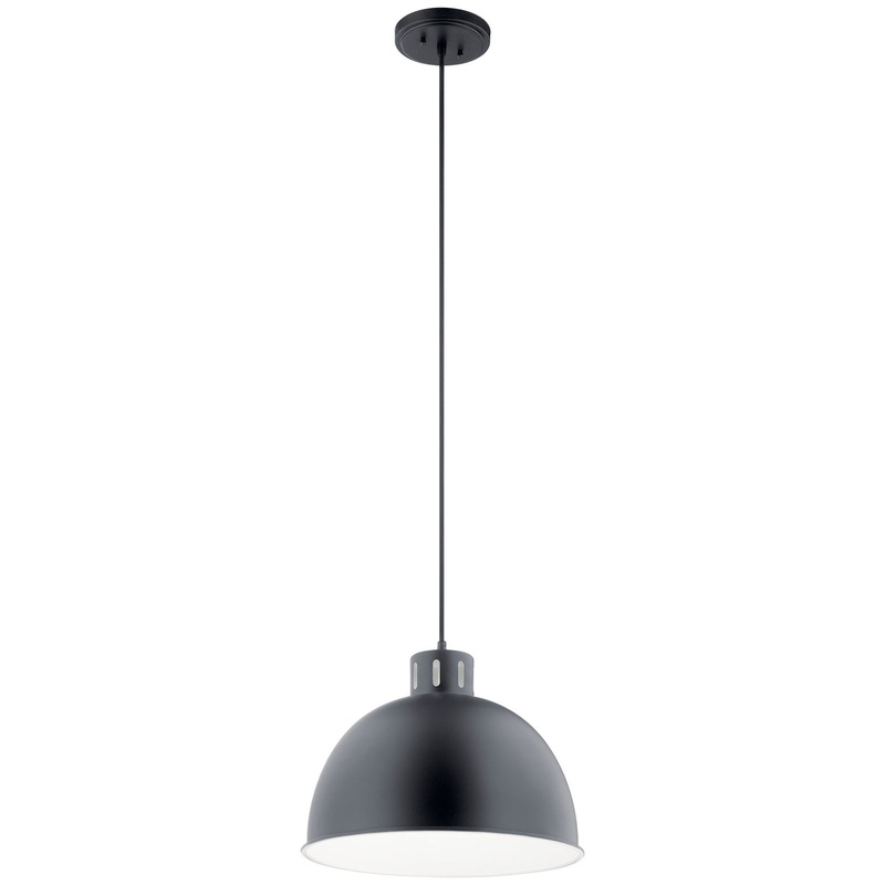 Kichler 52153BK One Light Pendant, Black