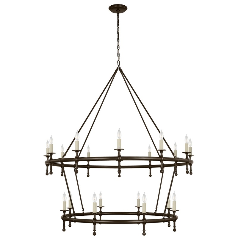 LED Chandelier from the Classic Collection in Bronze Finish by Visual Comfort Signature