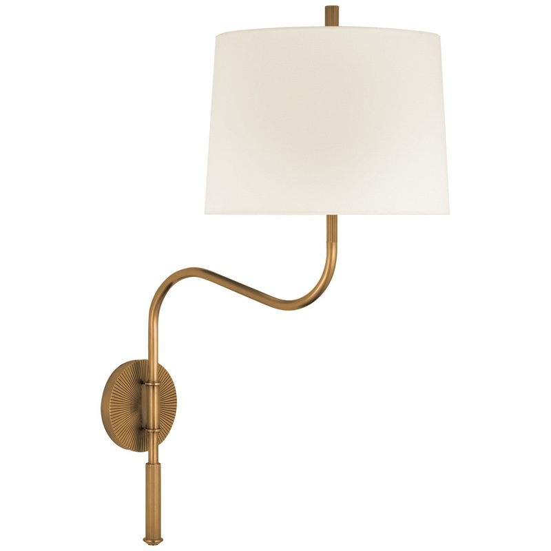 LED Swinging Wall Light from the Canto Collection in Hand-Rubbed Antique Brass Finish by Visual Comfort Signature