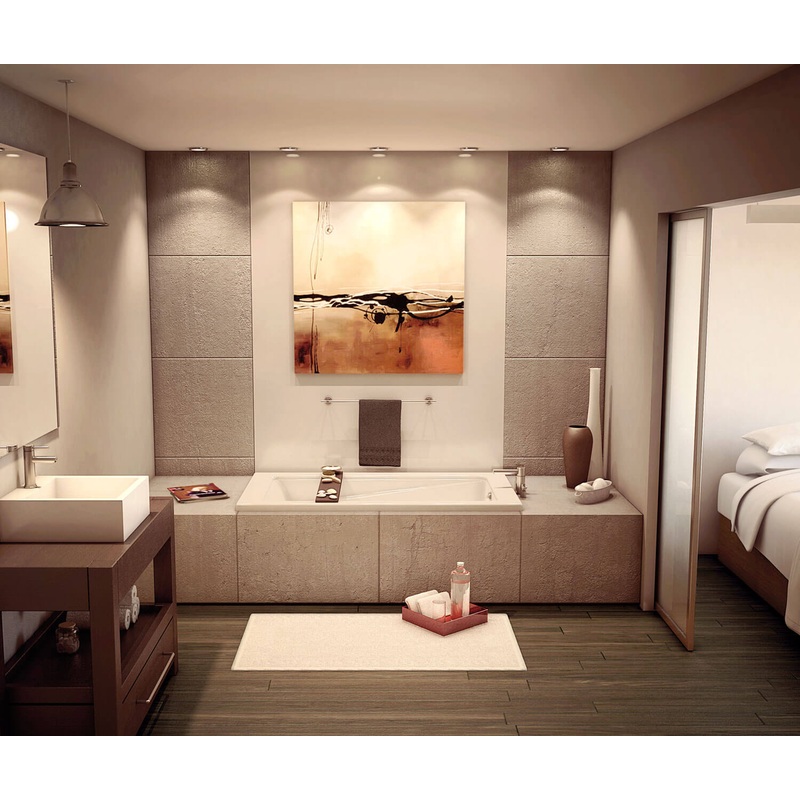 MAAX 105459-000-001-000 New Town 6032 Acrylic Drop-in End Drain Bathtub in White