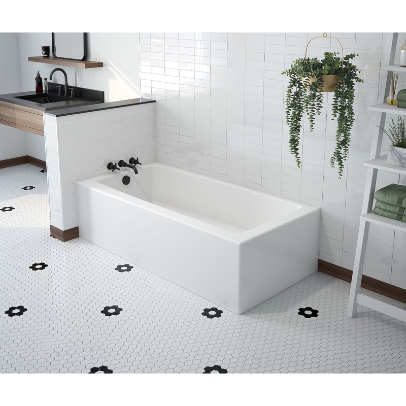 MAAX 106816-000-002-102 Mackenzie Corner Access 6030 AFR AcrylX Corner Right-Hand Drain Bathtub in White