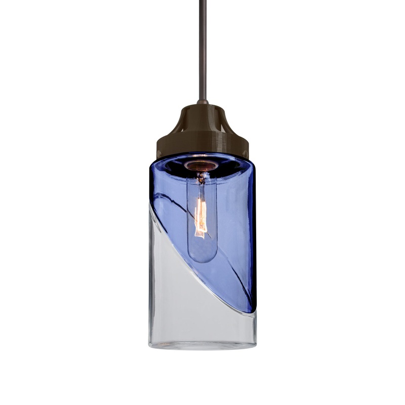 One Light Pendant from the Blink Collection in Bronze Finish by Besa