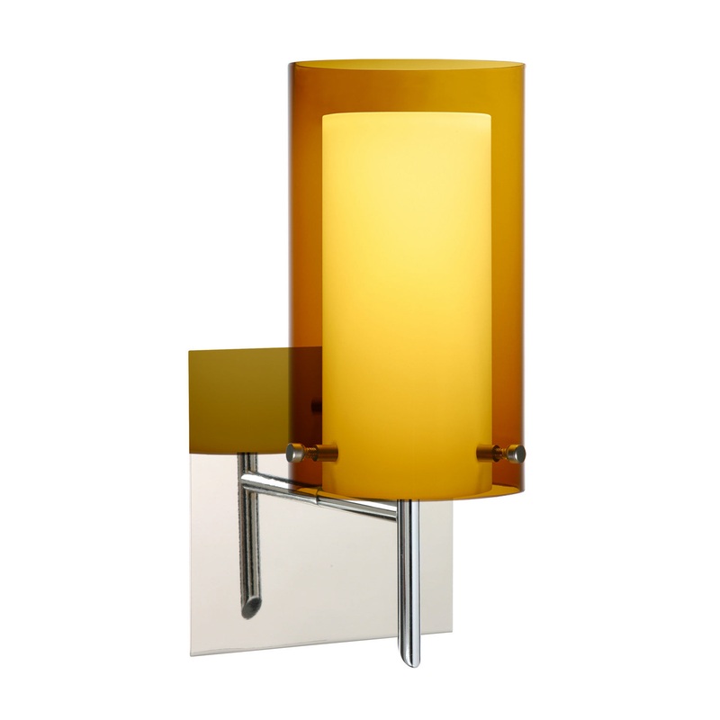 One Light Wall Sconce from the Pahu Collection in Chrome Finish by Besa