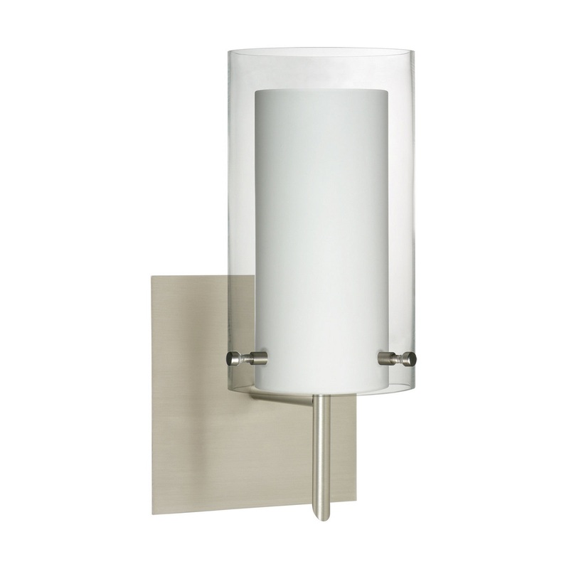 One Light Wall Sconce from the Pahu Collection in Satin Nickel Finish by Besa
