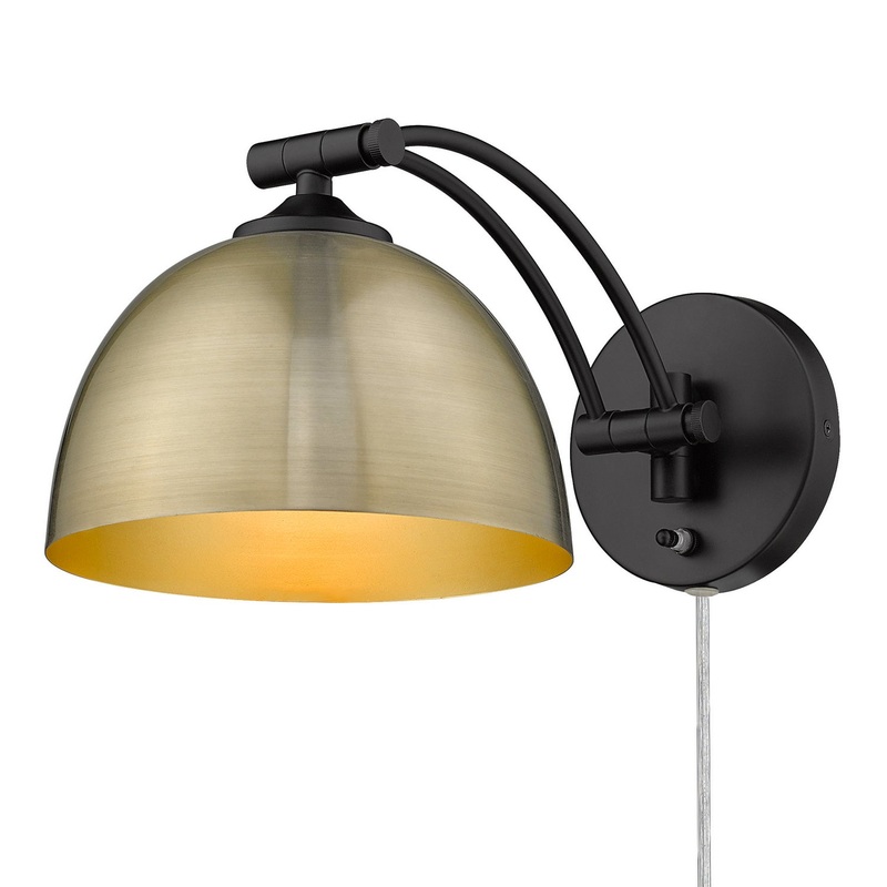 One Light Wall Sconce from the Rey BLK Collection in Matte Black Finish by Golden