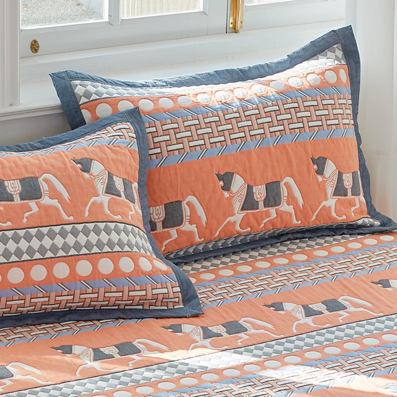 Orange Stallion Premium 6-Layer Cotton Gauze Pillowcase Pair – Ultra Soft & Breathable (56x80cm)
