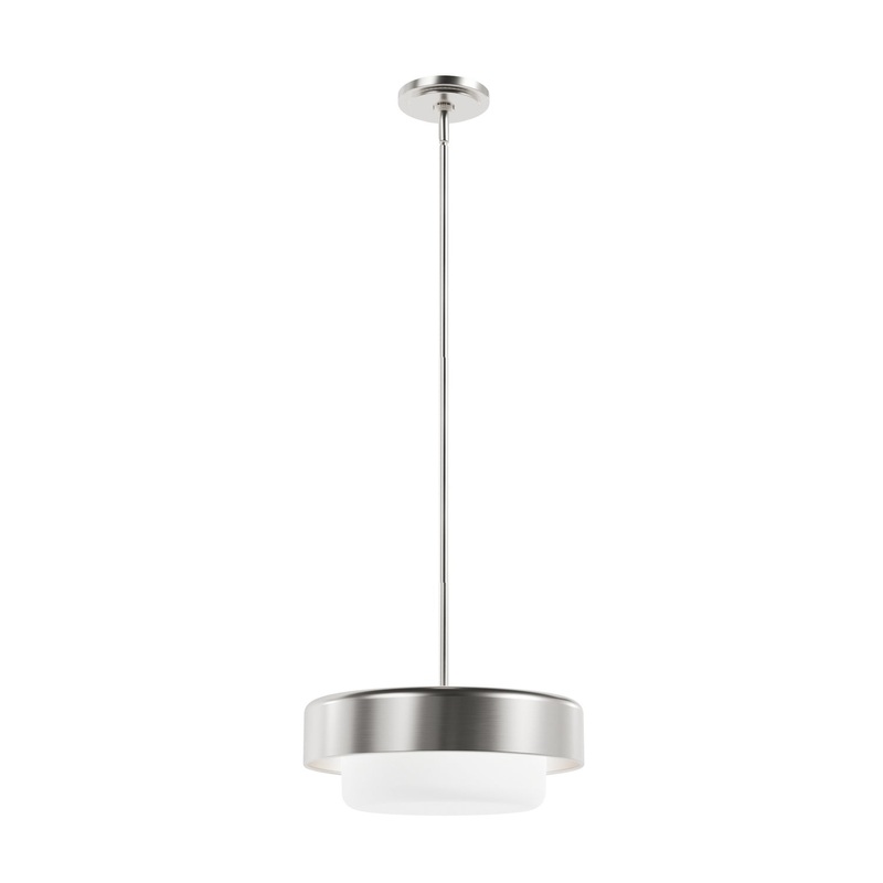 Two Light Pendant from the Station Collection in Brushed Nickel Finish by Hunter