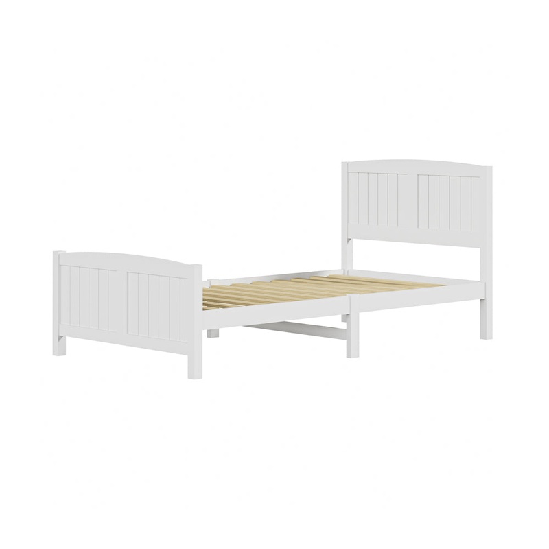 Bed Frame King Singe Size Timber Platform White