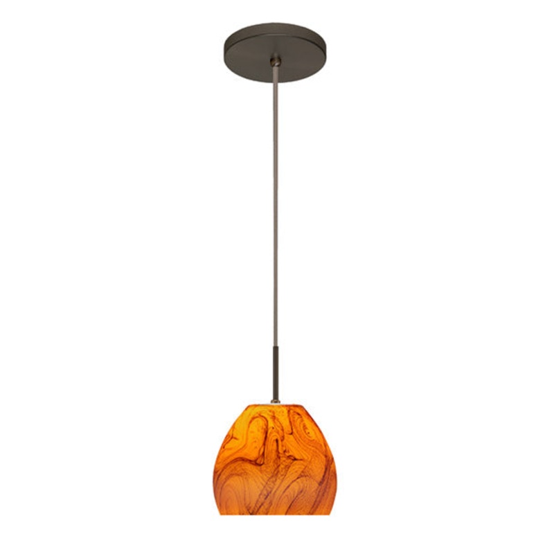 Besa 1BT-4122HB-BR Bolla One Light Pendant Bronze