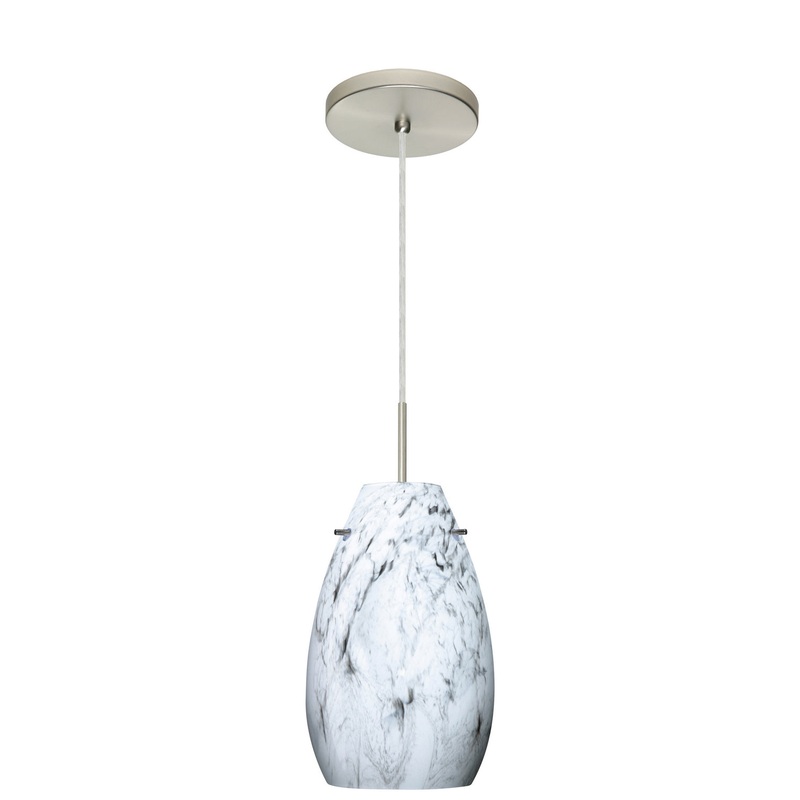 Besa 1JT-4126MG-LED-SN Pera One Light Pendant Satin Nickel